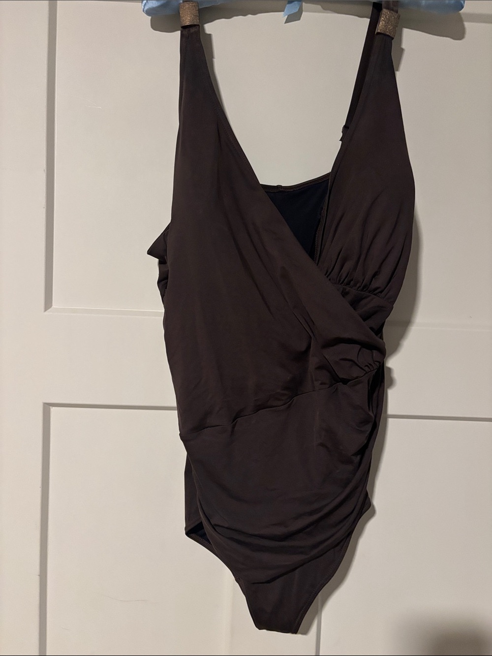 Women’s Brown Wrap-Front Bathing Suit